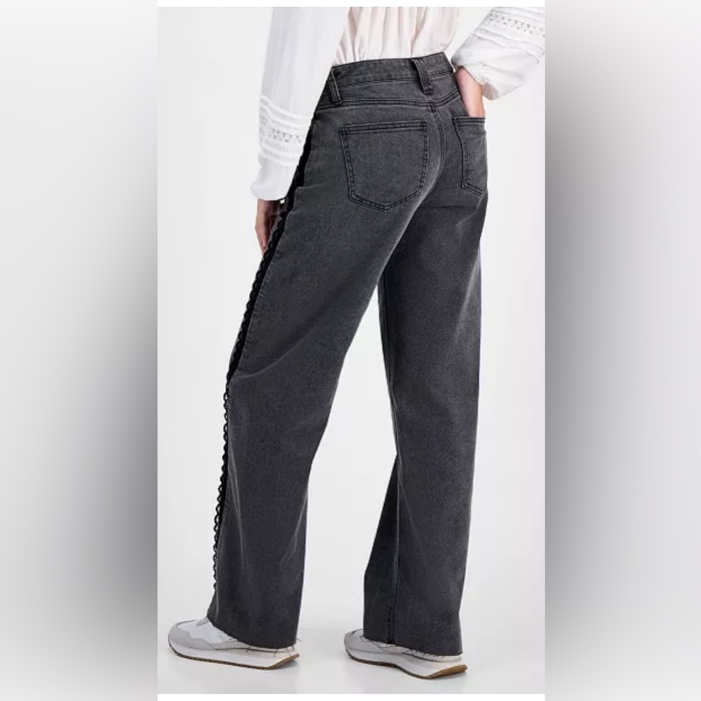 Charcoal Junior’s Straight Jeans Mid Rise Baggy - Picture 11 of 12